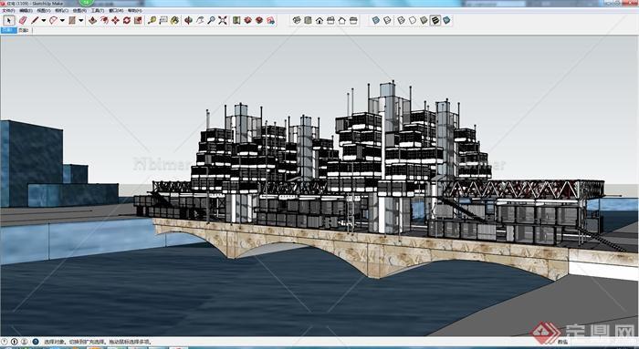 某滨水居住建筑设计SU模型参考