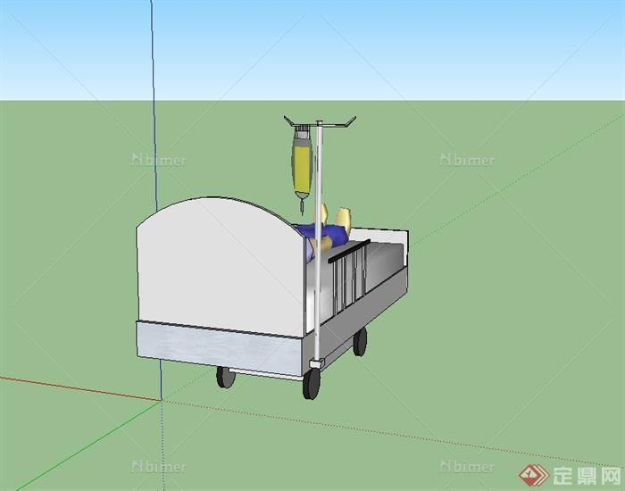 某医院可移动病人床设计SU模型[原创]