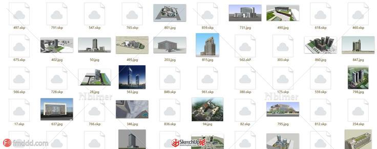 1000套办公建筑su模型，自带JPG图方便查找