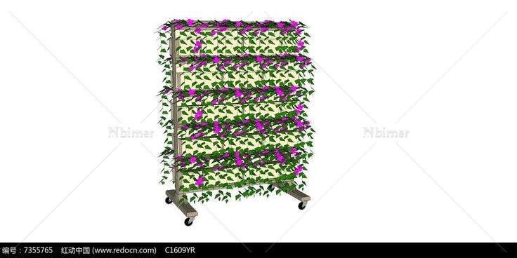 植物装饰花架移动隔墙SU模型