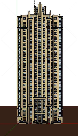 新古典高层住宅楼建筑设计方案su模型[原创]
