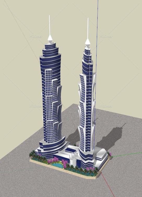 迪拜几个超高层建筑设计SU模型[原创]