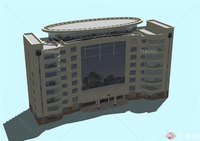 一栋学校办公楼建筑设计SU模型