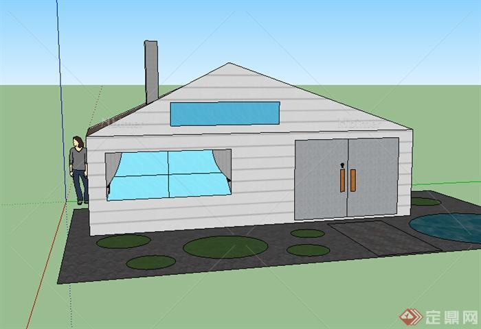 某个小型居住房设计SU模型素材