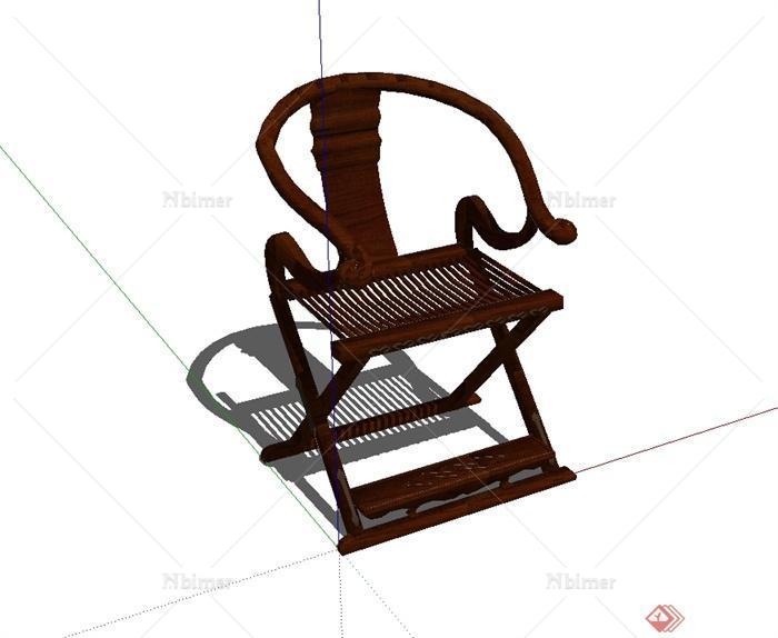 中式风格独特座椅设计su模型[原创]