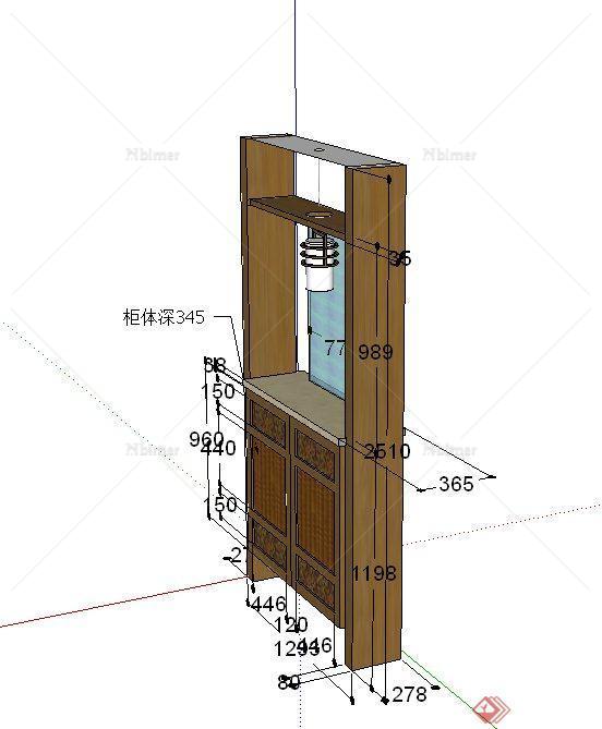 某室内置物柜设计SU模型