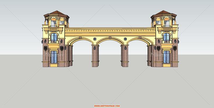 刚做的一个西班牙风格的大门，场景没有做有点简