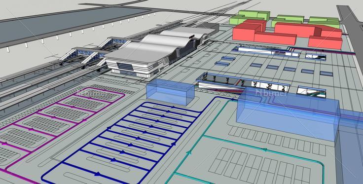 火车站(77021)su模型下载