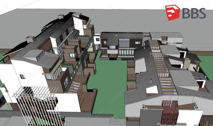 新中式别墅建筑设计方案带SketchUp模型下载分享