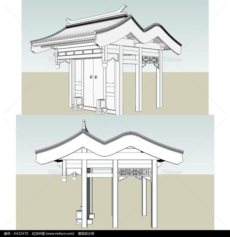 四合院垂花门SketchUp模型