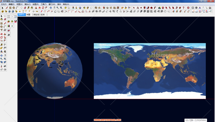 地球3D模型,skp