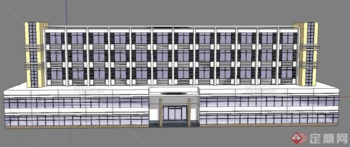 现代风格五层宿舍楼建筑设计SU模型