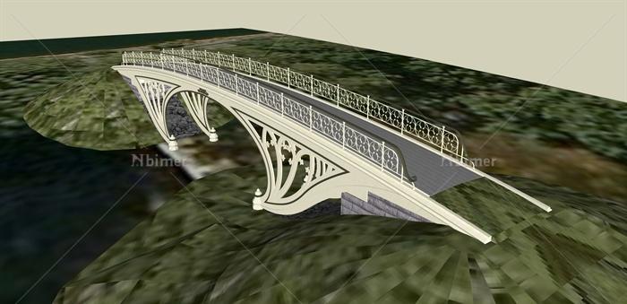 某欧式风格过河铁桥设计su模型