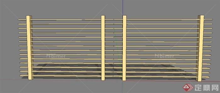 木质条形栏杆设计SU模型[原创]