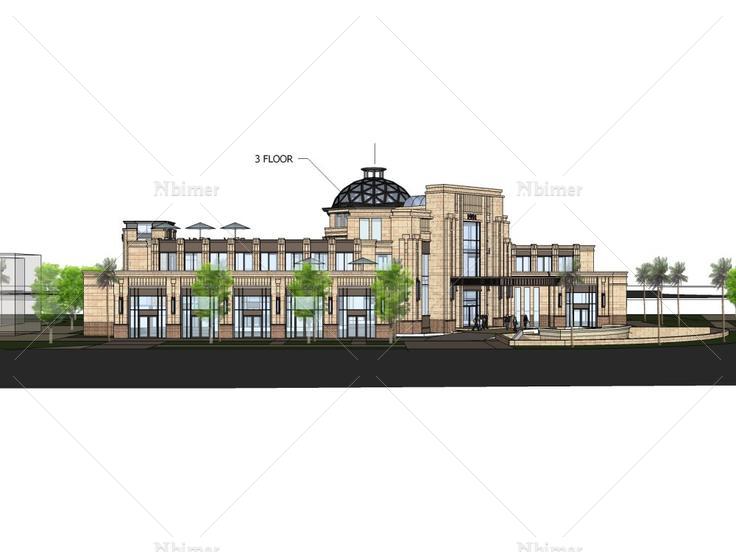 娱乐会所建筑，西式风格，两层