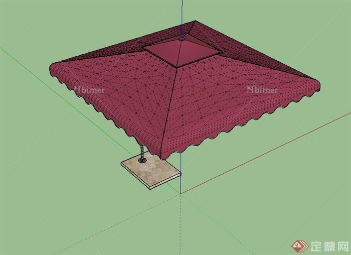 精致遮阳伞设计su模型