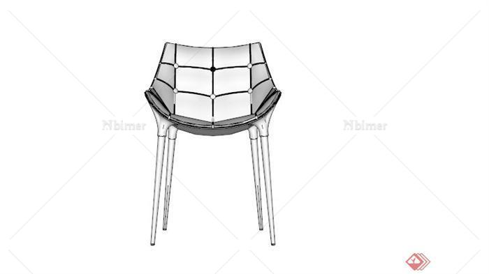 现代白色皮质椅子SU模型