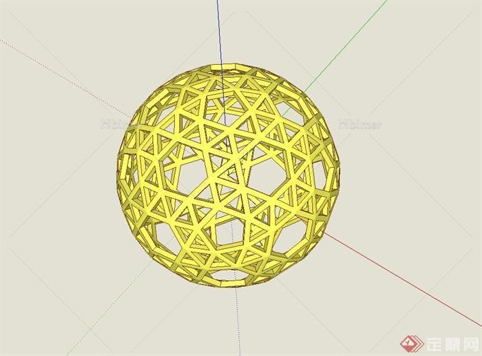 现代风格球形小品素材设计su模型[原创]