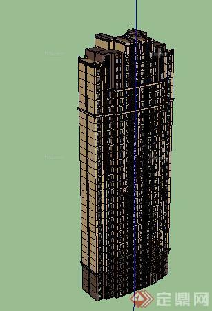 某现代风格高层住宅建筑设计方案SU模型15