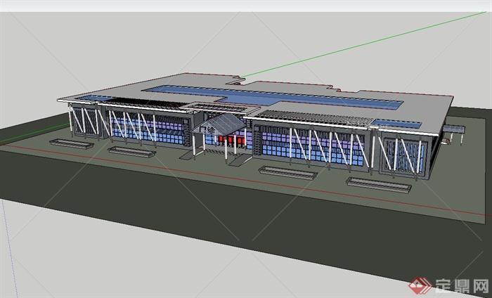 某现代风格医院门诊部建筑设计su模型[原创]