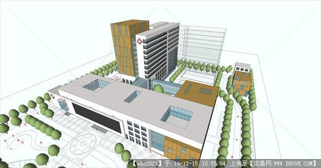 某地甲级医院建筑设计su精致模型