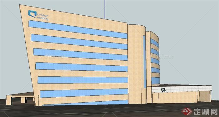 现代商务办公中心建筑设计SU模型