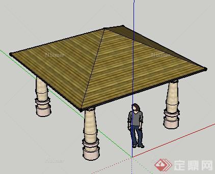 园林景观之东南亚风格景观亭设计su模型5