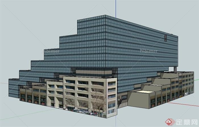 现代风格某市政厅建筑设计SU模型