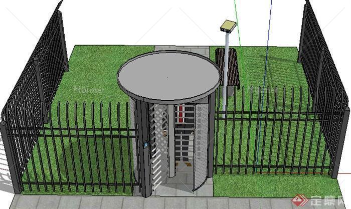 某旅游景点出口门禁设计su模型