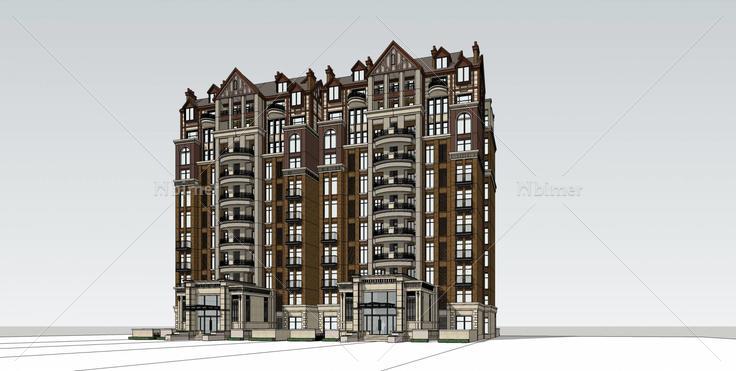 欧式高层住宅公寓(36814)su模型下载