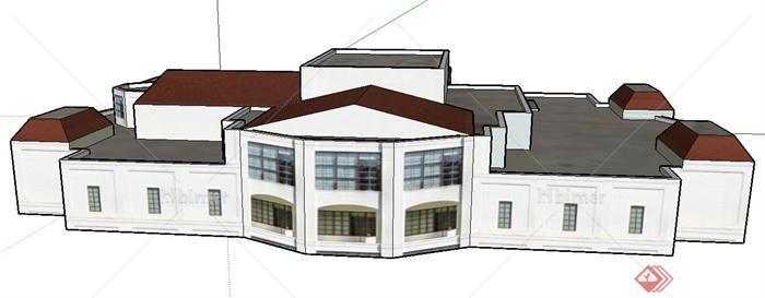 某单层餐馆综合建筑设计SU模型