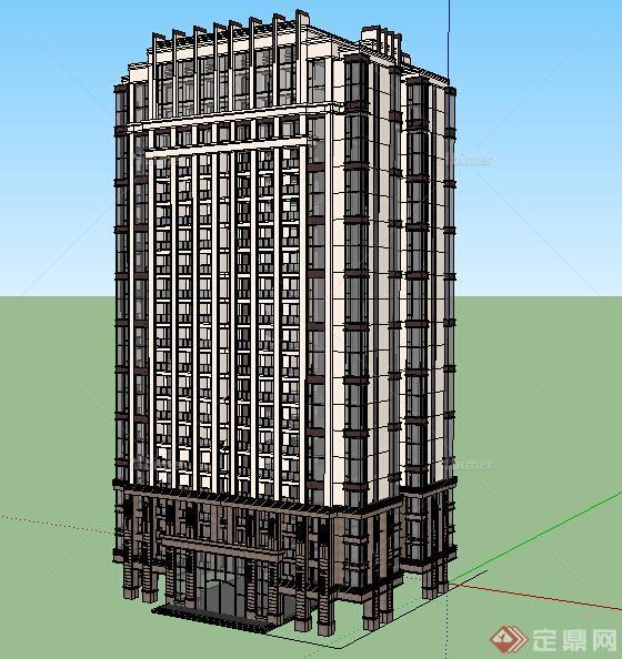 某地区一高层住宅建筑设计SU模型图