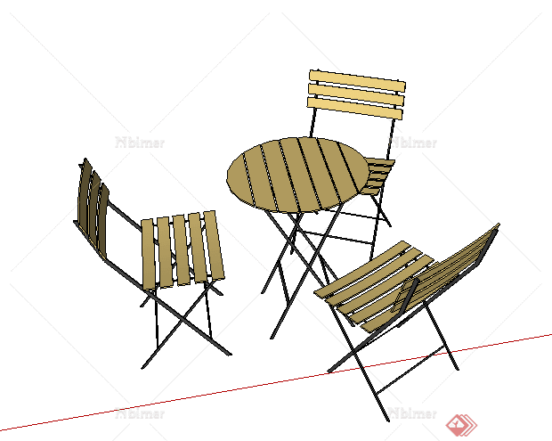 某园林景观坐凳设计SU模型素材8