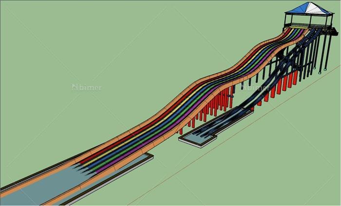 彩虹竞赛滑梯su模型[原创]
