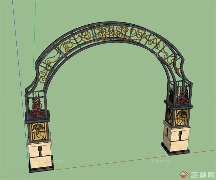 铁艺拱门设计SU模型