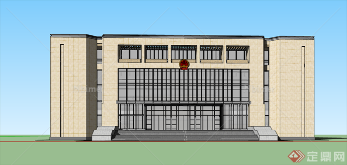 政府办公法院建筑设计方案sketchup模型[原创]