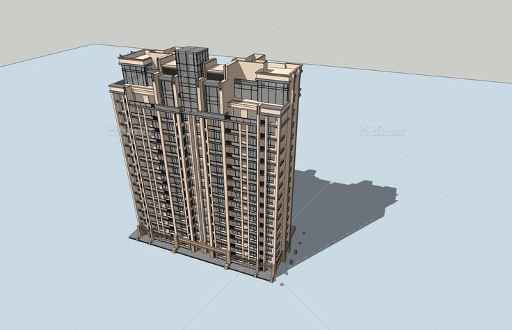 新古典风格高层住宅楼(42298)su模型下载