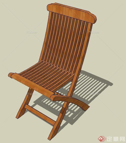 一把木制家具椅子su模型