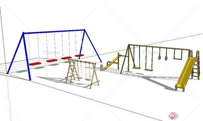 游乐设施秋千SketchUp(SU)3D模型