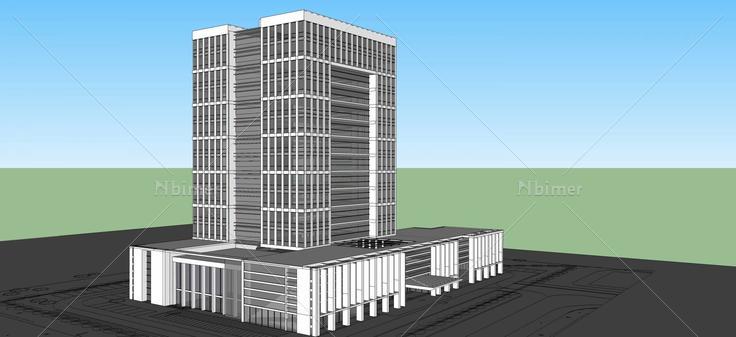 现代高层办公楼(50943)su模型下载