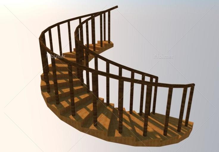 SU旋转楼梯模型3D/VR素材免费下载
