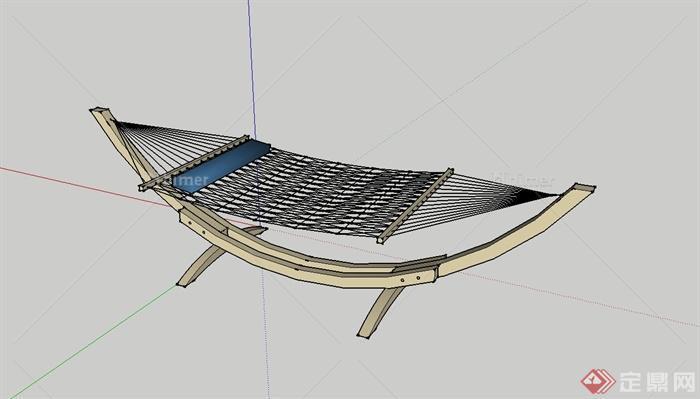 室外吊床设计su模型素材