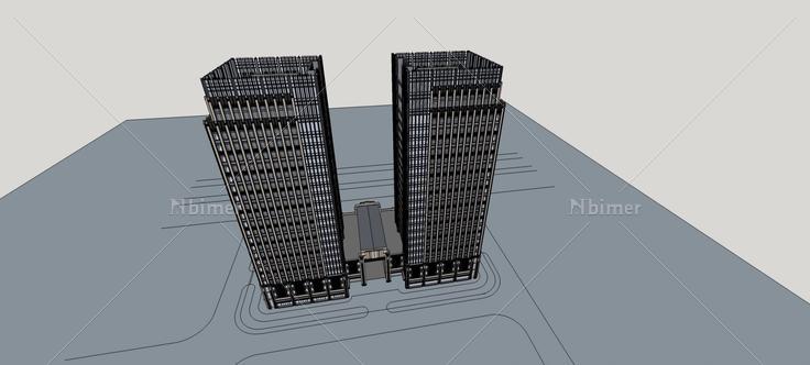 新古典风格商业办公楼(75921)su模型下载