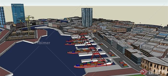 澳大利亚弗里曼特尔港口建筑设计SU模型