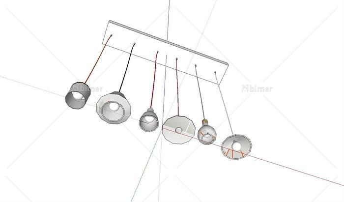 家装创意吊灯六种样式设计su模型