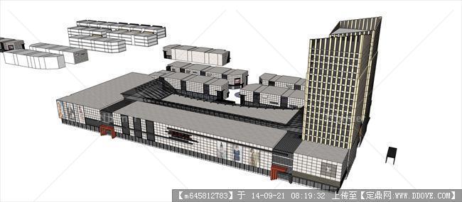 Sketch Up 精品模型----商业办公楼建筑设计简模