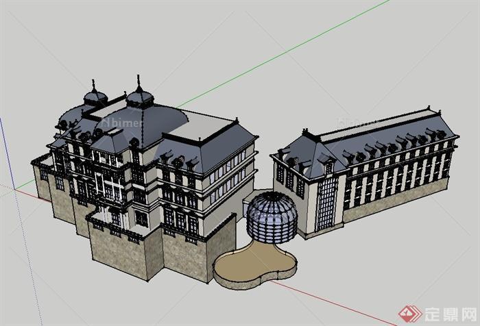 法国古堡住宅楼设计su模型[原创]