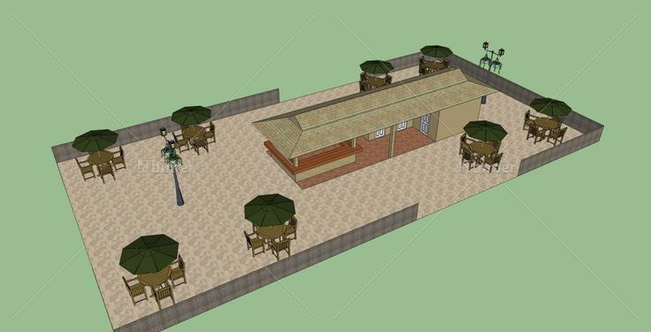 露天休闲观景台(35054)su模型下载