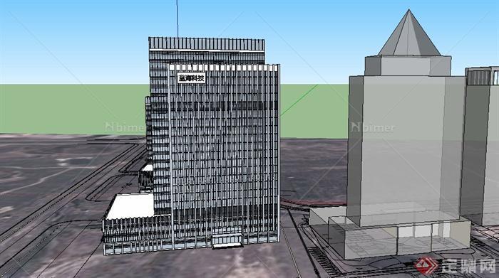 现代某城市蓝海科技有限公司建筑设计SU模型