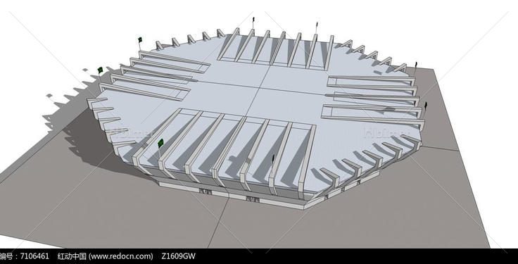 六边形体育馆模型